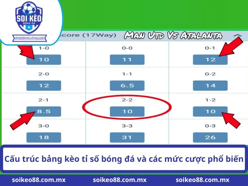 Kèo Tỉ Số Là Gì? Cấu Trúc Và Cách Đọc Kèo Cơ Bản 2 Cấu trúc bảng kèo tỉ số bóng đá và các mức cược phổ biến