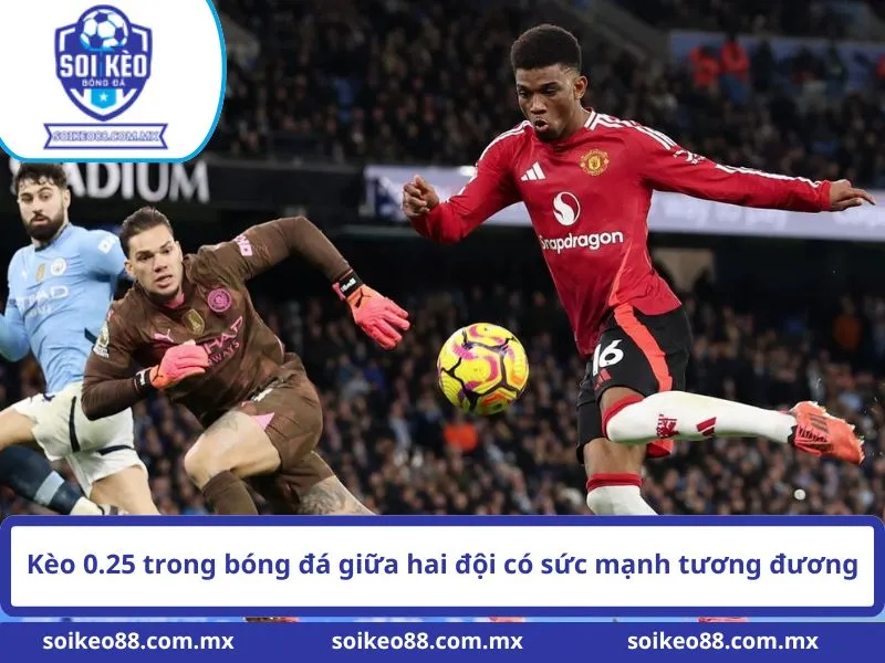 Kèo 0.25 trong bóng đá giữa hai đội có sức mạnh tương đương