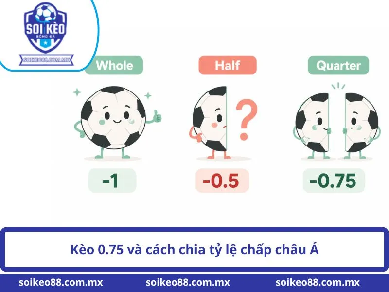 Kèo 0.75 và cách chia tỷ lệ chấp châu Á